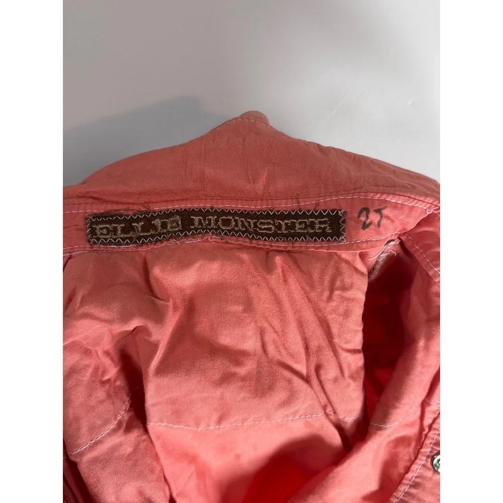 Blue Monster Kids Coral Pink Western Snap Shirt Cowboy Saloon Yoke  2T